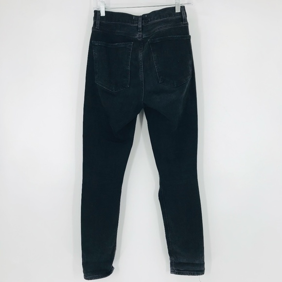 Agolde Nico High Rise Skinny Jeans Distressed Black Size 25 - Picture 10 of 11